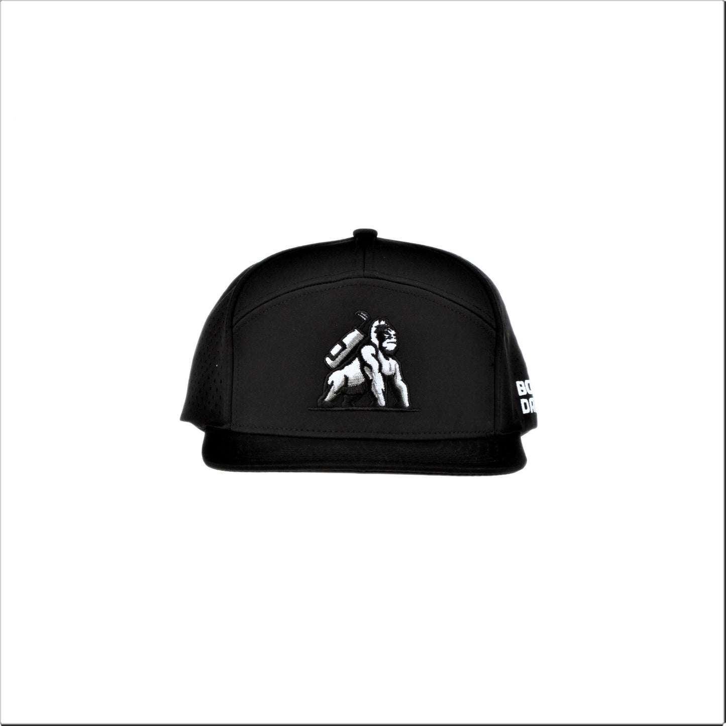 7 Panel Snapback - Black