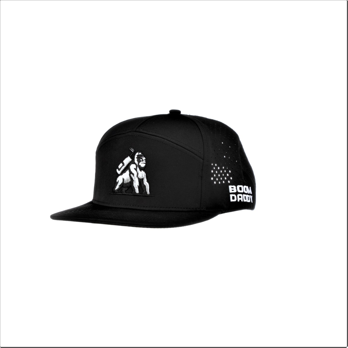 7 Panel Snapback - Black