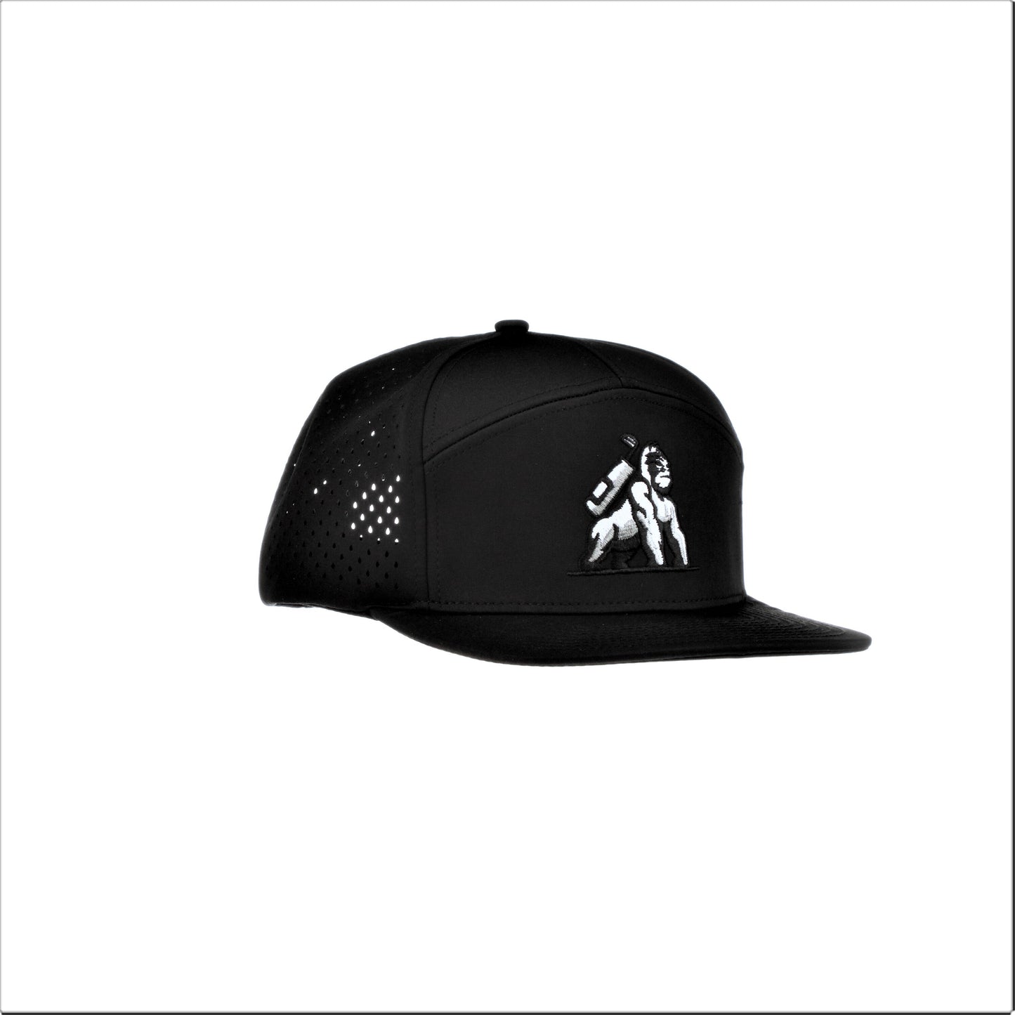 7 Panel Snapback - Black