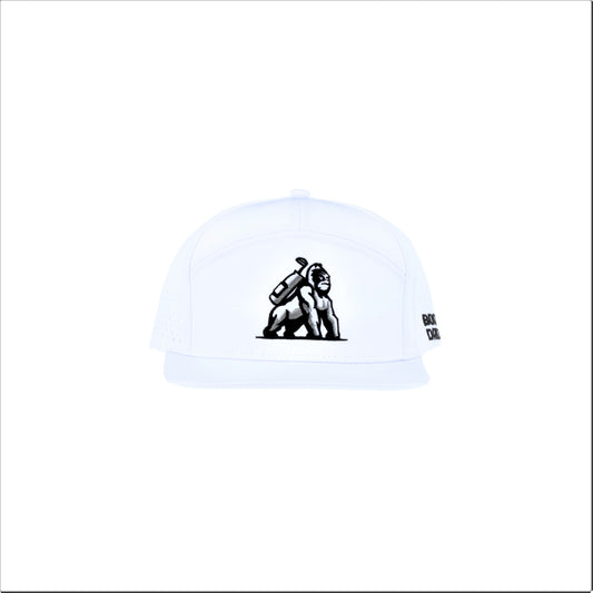 7 Panel Snapback - White
