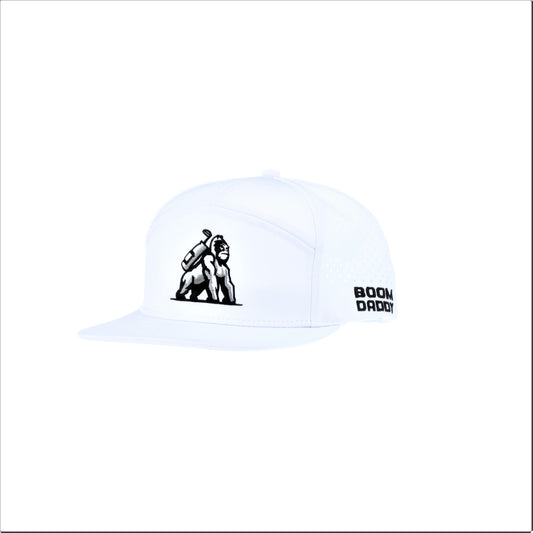 7 Panel Snapback - White