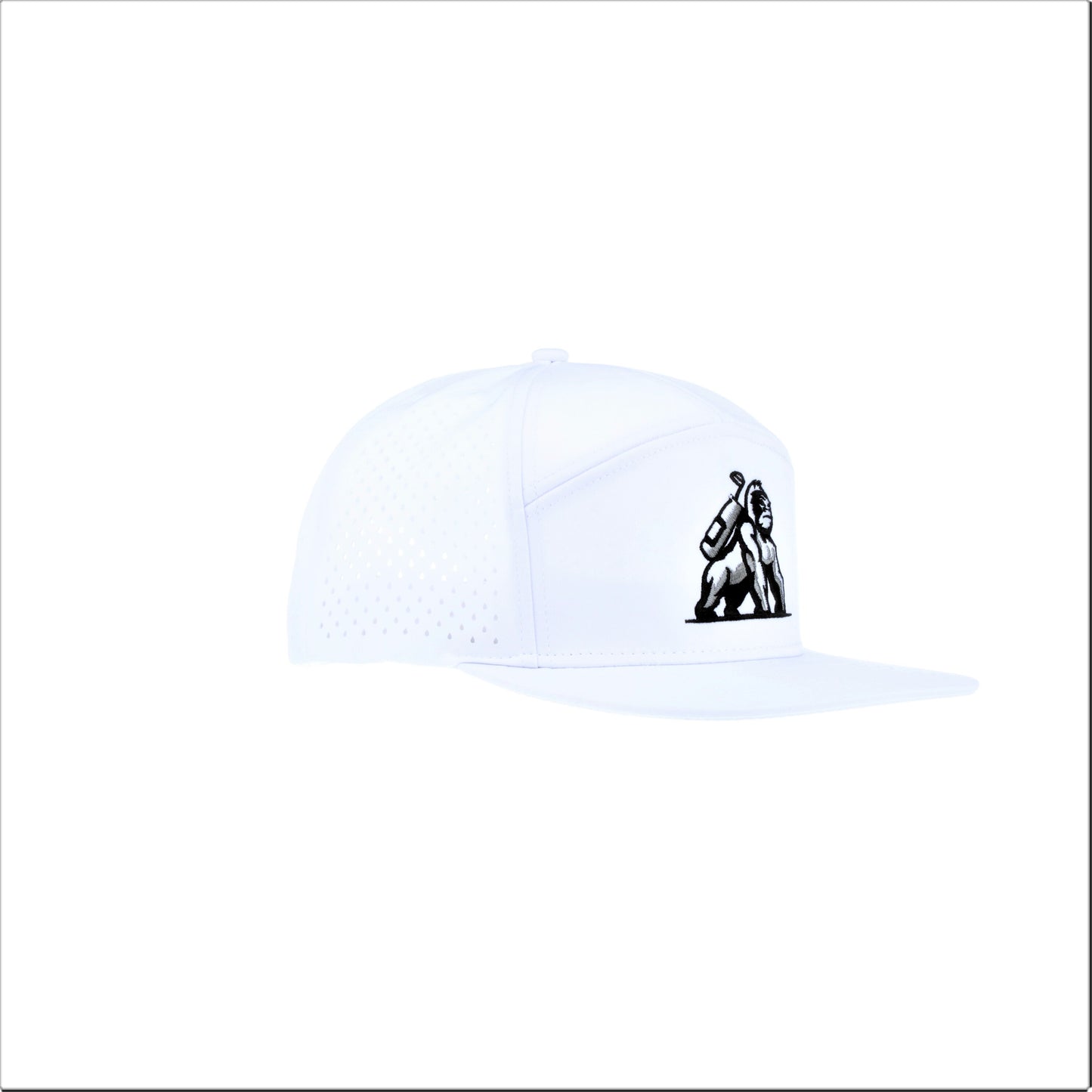 7 Panel Snapback - White